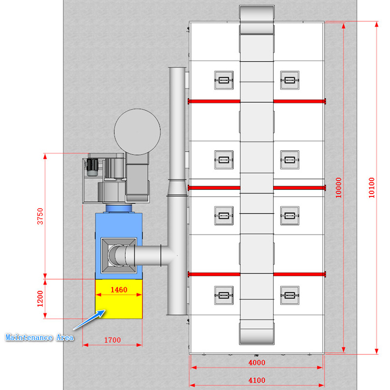WLD-10M Customized Sandblasting Booth With Dust Collector
