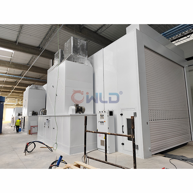 Large Industrial Spray Booth With 3D Man Lifter Installed In Sweden